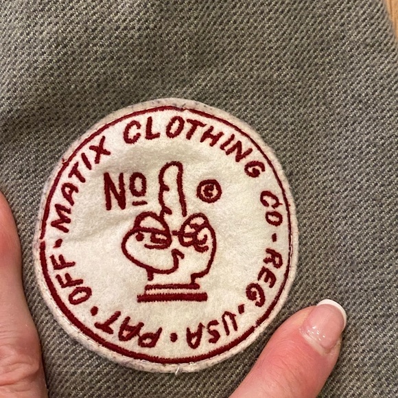 Matix Mens Gray Short Sleeve Baseball Style Button Down Embroidered Shirt /L - Picture 7 of 12